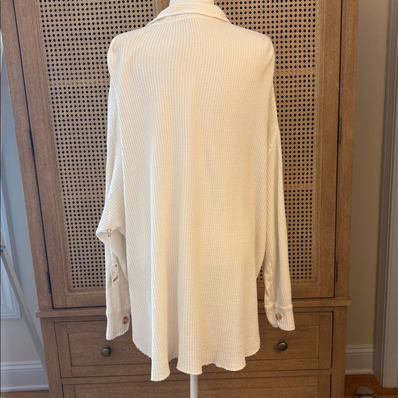 Free People Cotton Waffle Knit Overshirt - Picture 4 of 9
